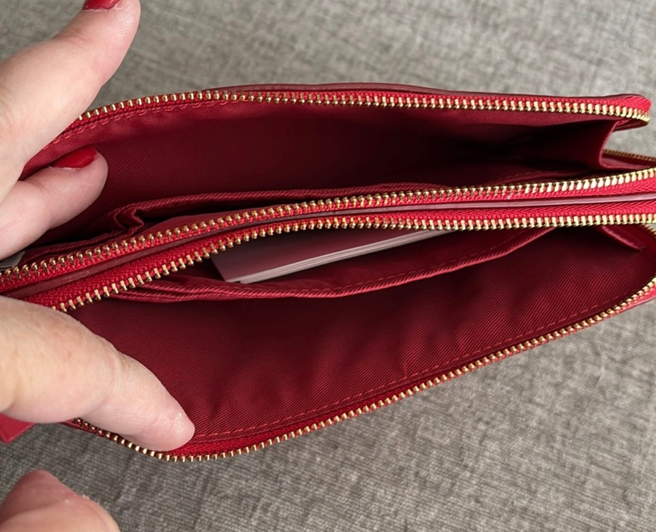 NWT Coach Pebbled Leather Double Zip Wallet