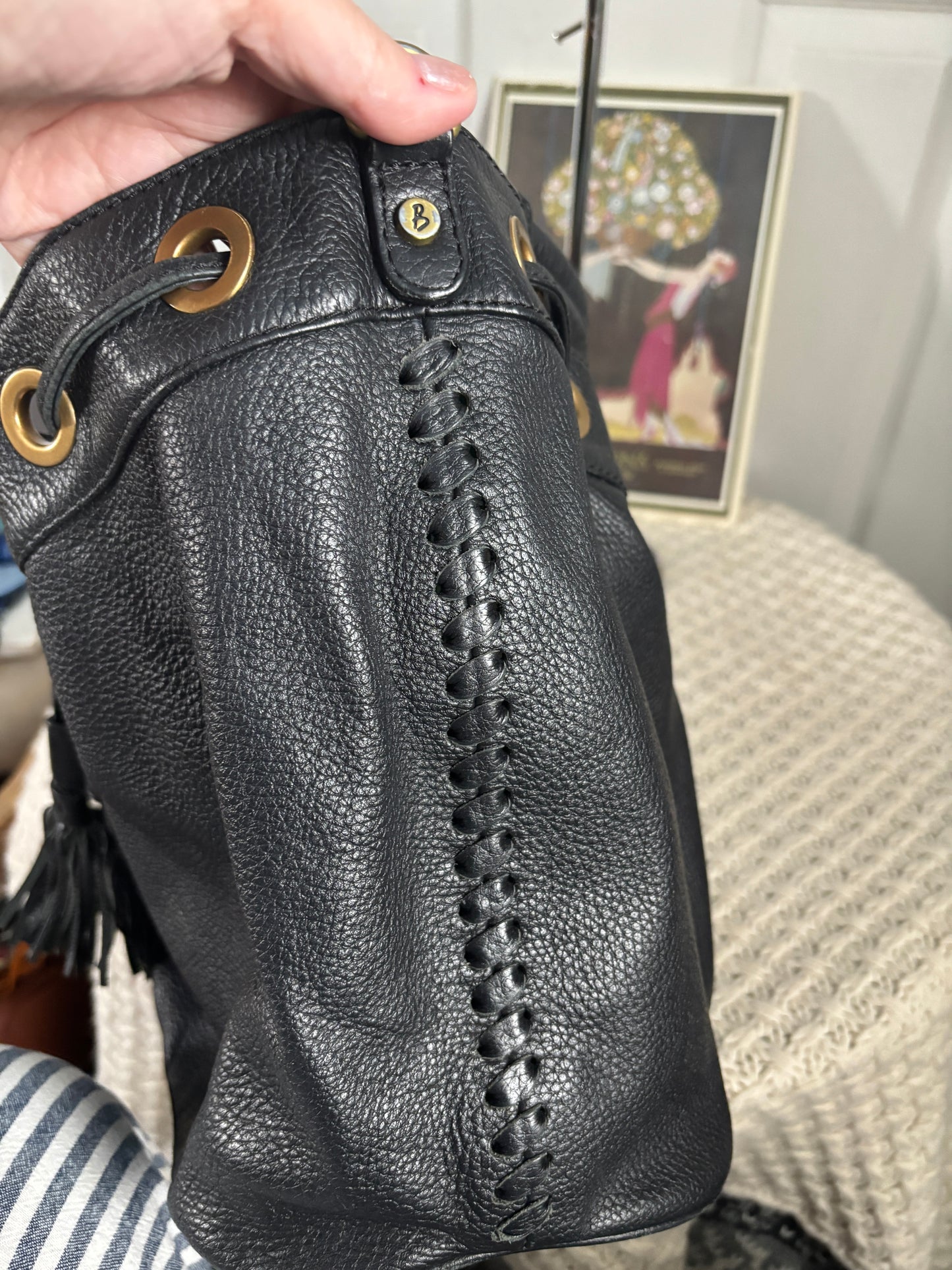 Boden Leather Bucket Bag