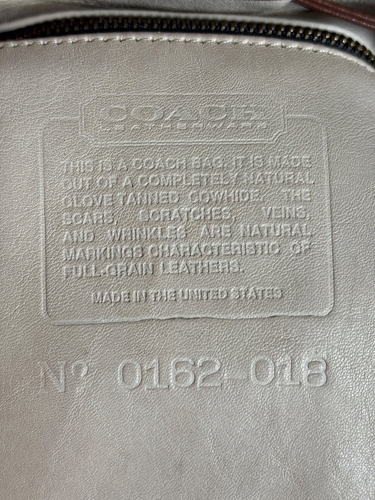 Vintage Coach Pocket Drawstring Spectator, Bone/Cocoa Trim