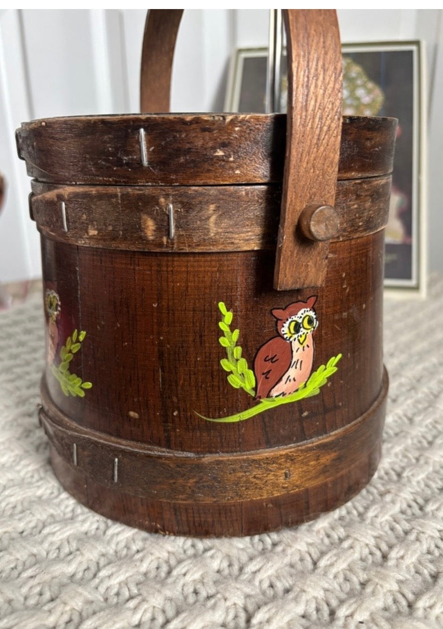 Vintage Wooden Bucket Bag, 1970s