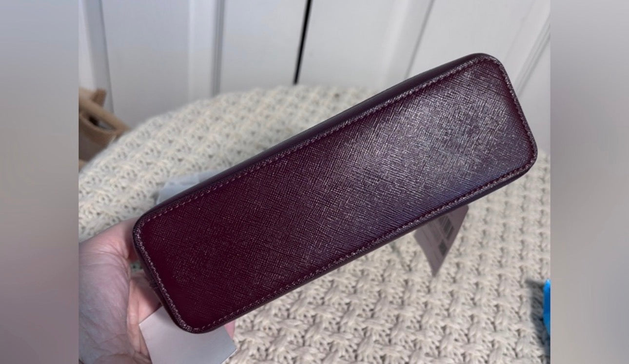 NWT Kate Spade Small Dome Crossbody, Deep Berry Glitter Fabric