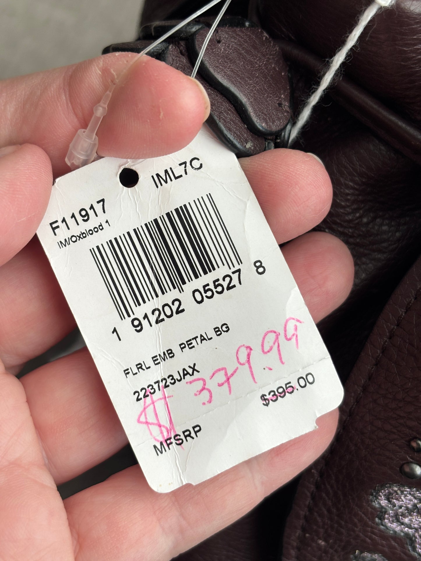 Coach Floral Embroidered Petal Bag, Oxblood