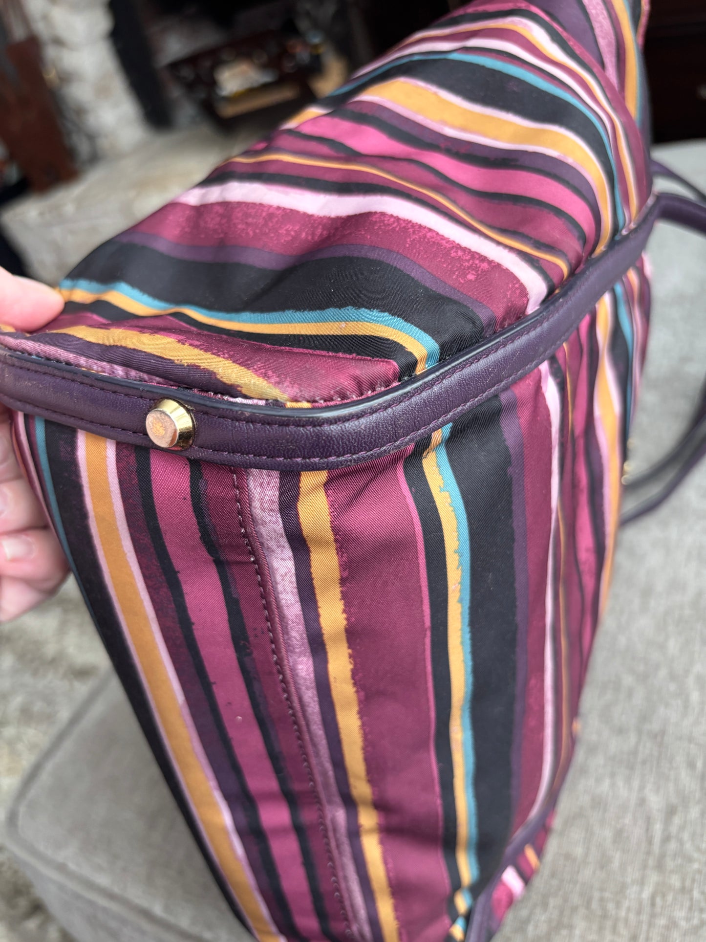 Tumi Large Canvas Bag with Leather Trim
