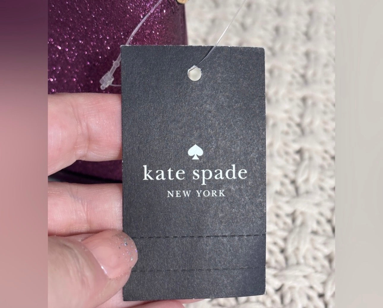 NWT Kate Spade Small Dome Crossbody, Deep Berry Glitter Fabric