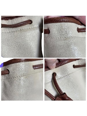 Vintage Coach Pocket Drawstring Spectator, Bone/Cocoa Trim