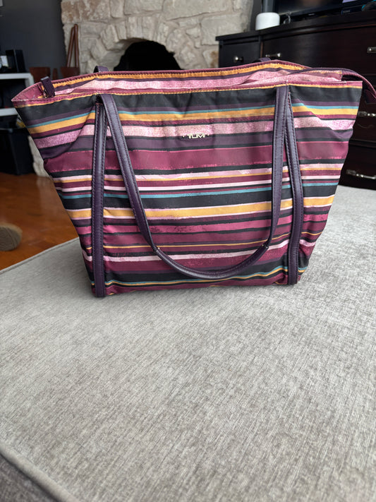 Tumi Large Canvas Bag with Leather Trim