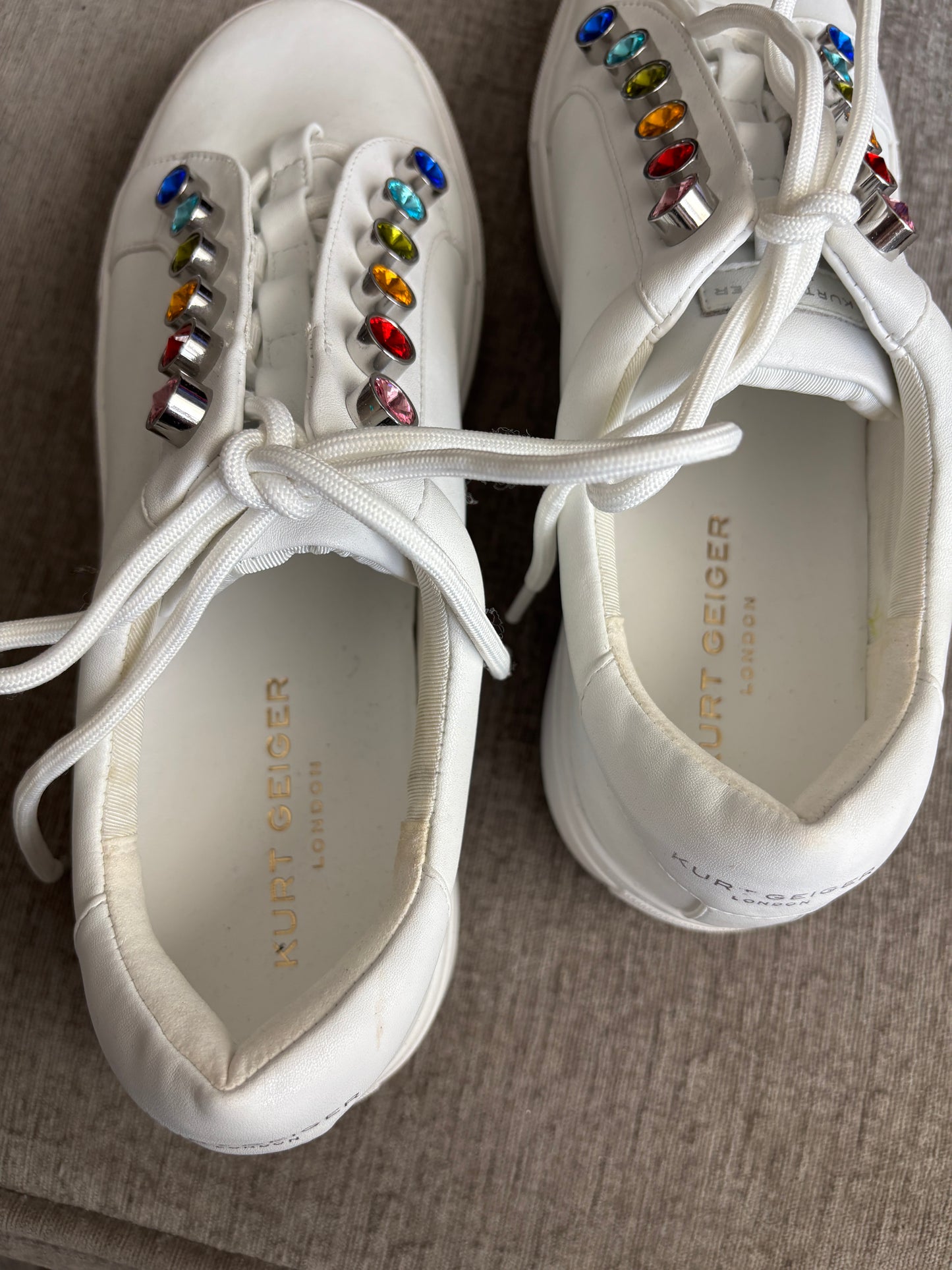 EUC Kurt Geiger London Liviah Chunky Rainbow Sneakers