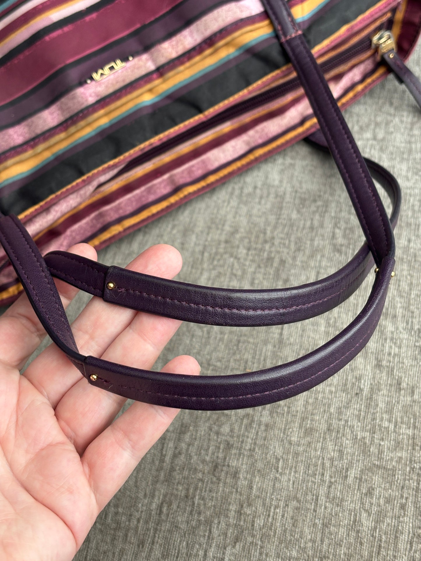 Tumi Large Canvas Bag with Leather Trim