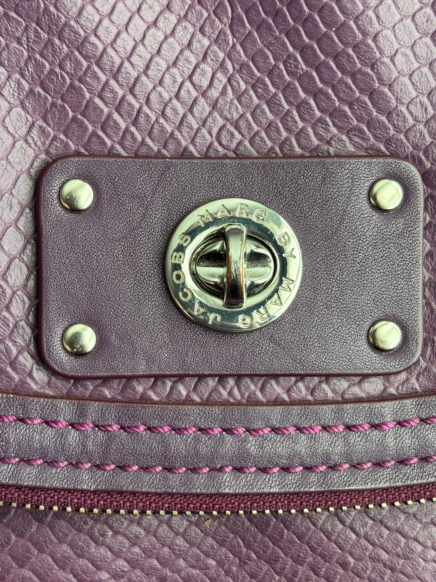 Marc by Marc Jacobs Purple Embossed Leather Bag
