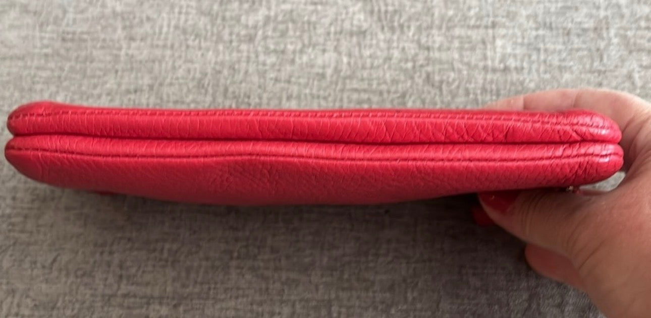NWOT Coach Double Zip Pebbled Leather Wallet