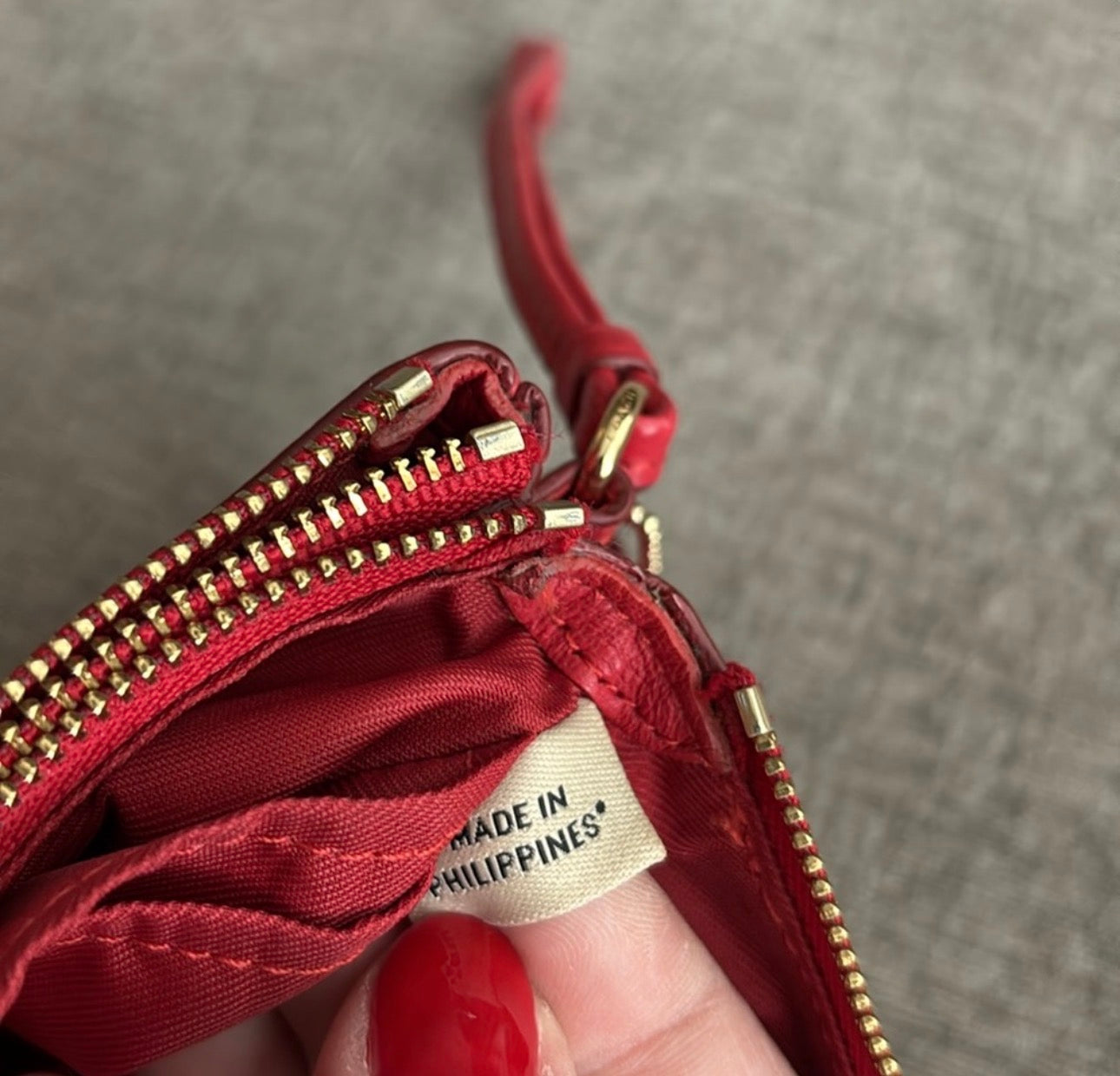NWOT Coach Double Zip Pebbled Leather Wallet