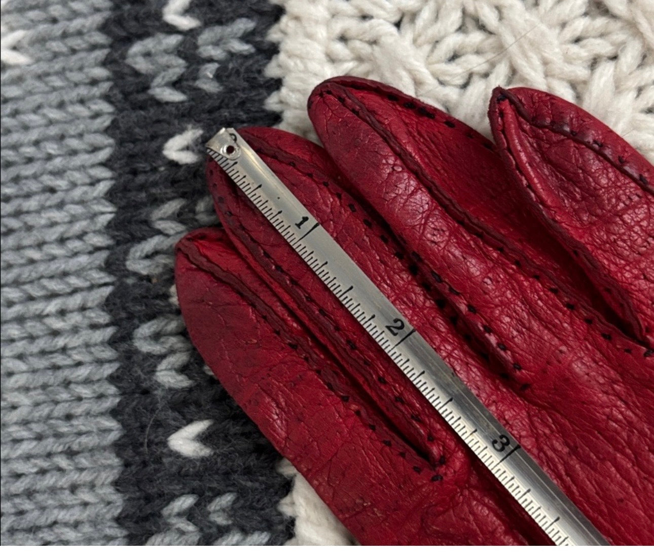 Vintage Von Roalte Red Leather Gloves