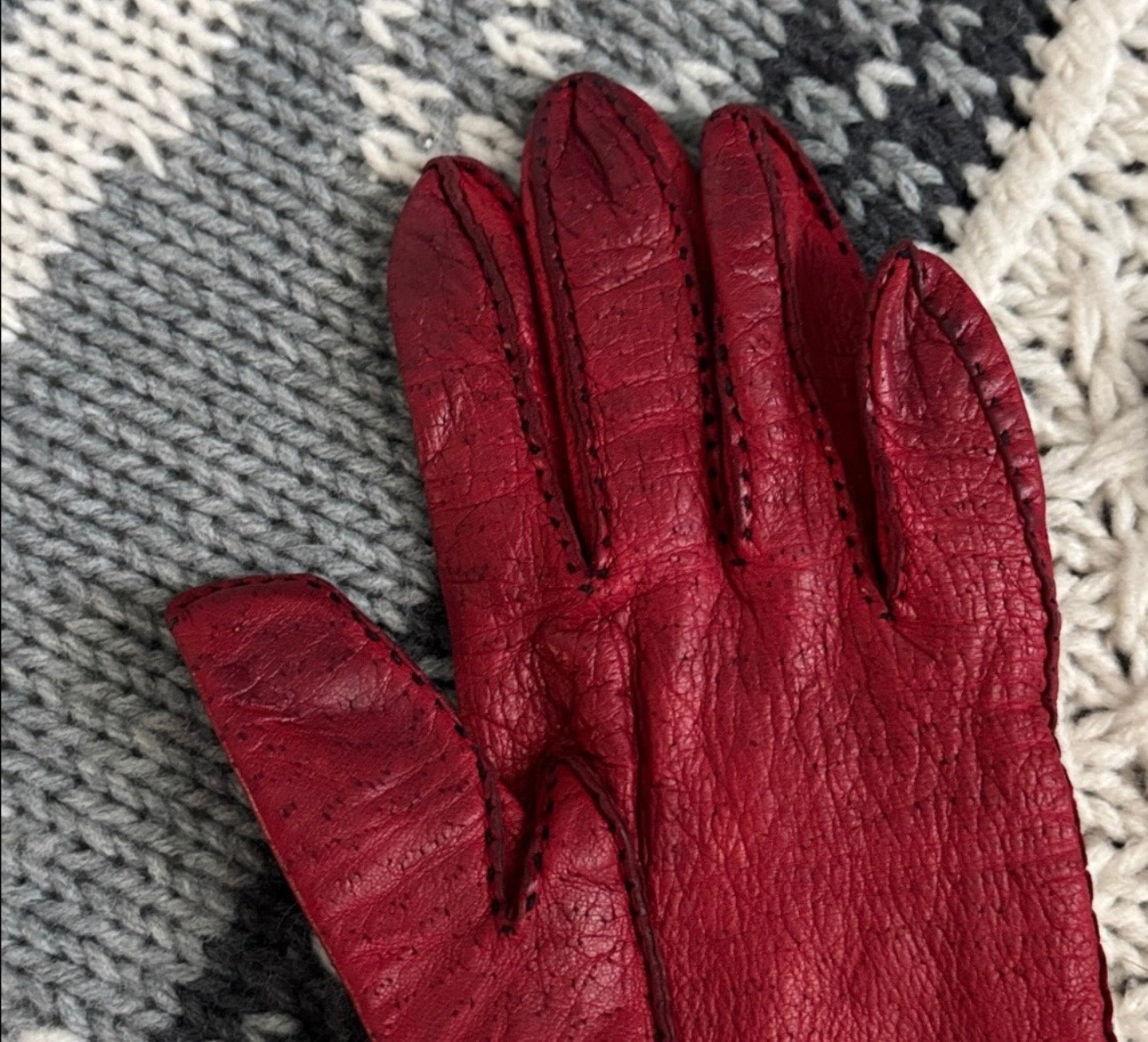 Vintage Von Roalte Red Leather Gloves