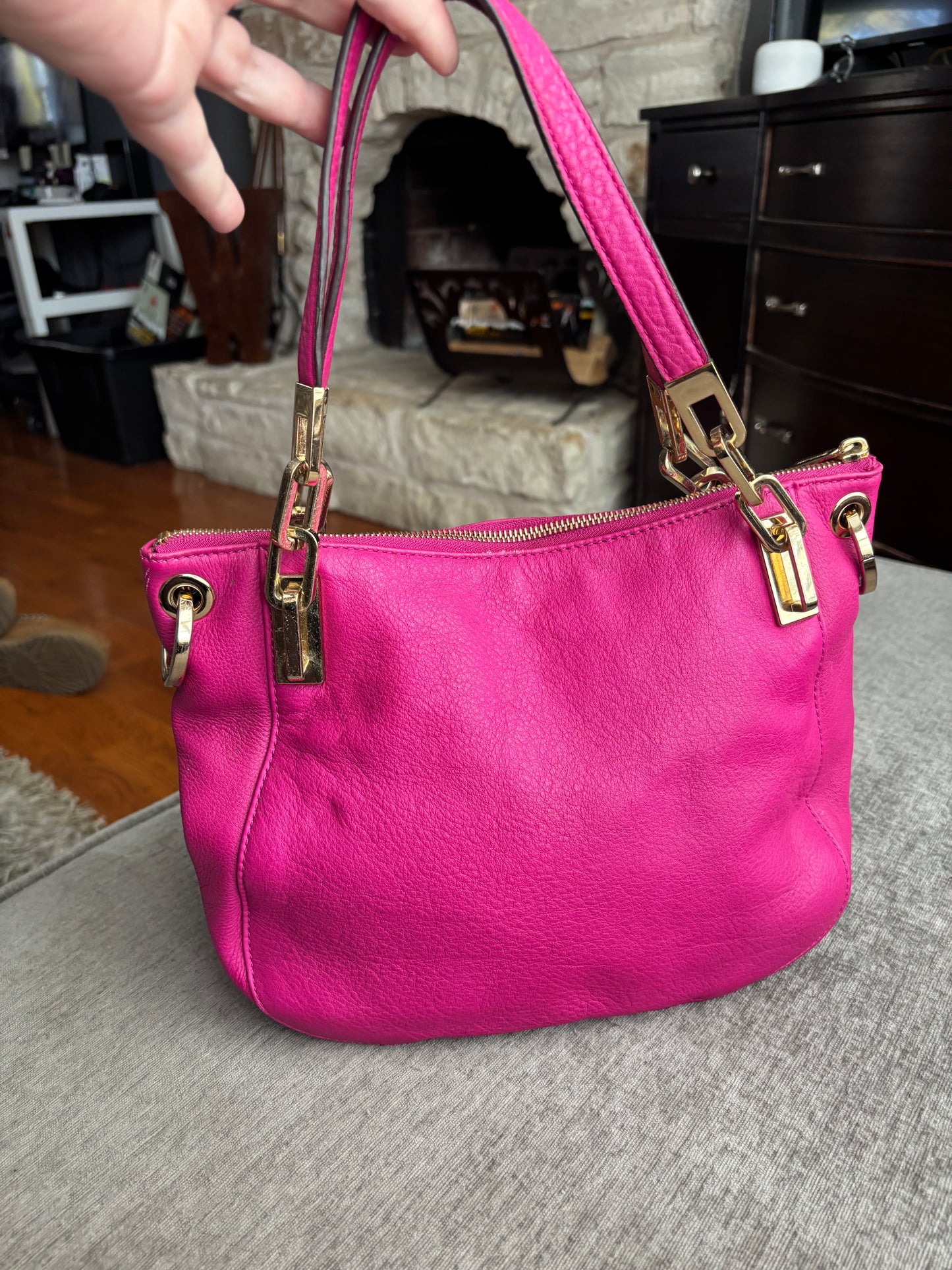 Michael Kors Vibrant Pink Leather Bag