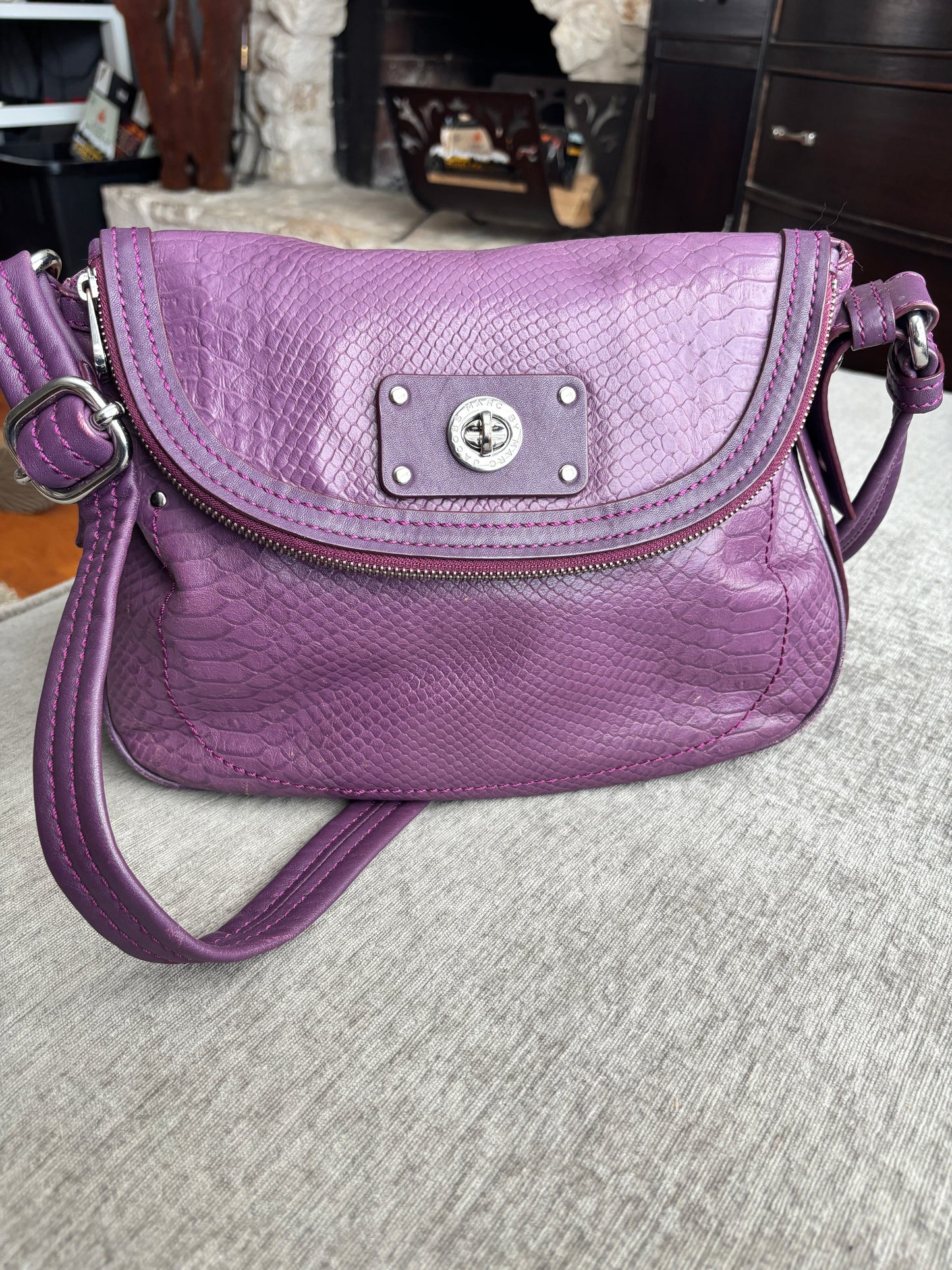 Marc by Marc Jacobs Purple Embossed Leather Bag