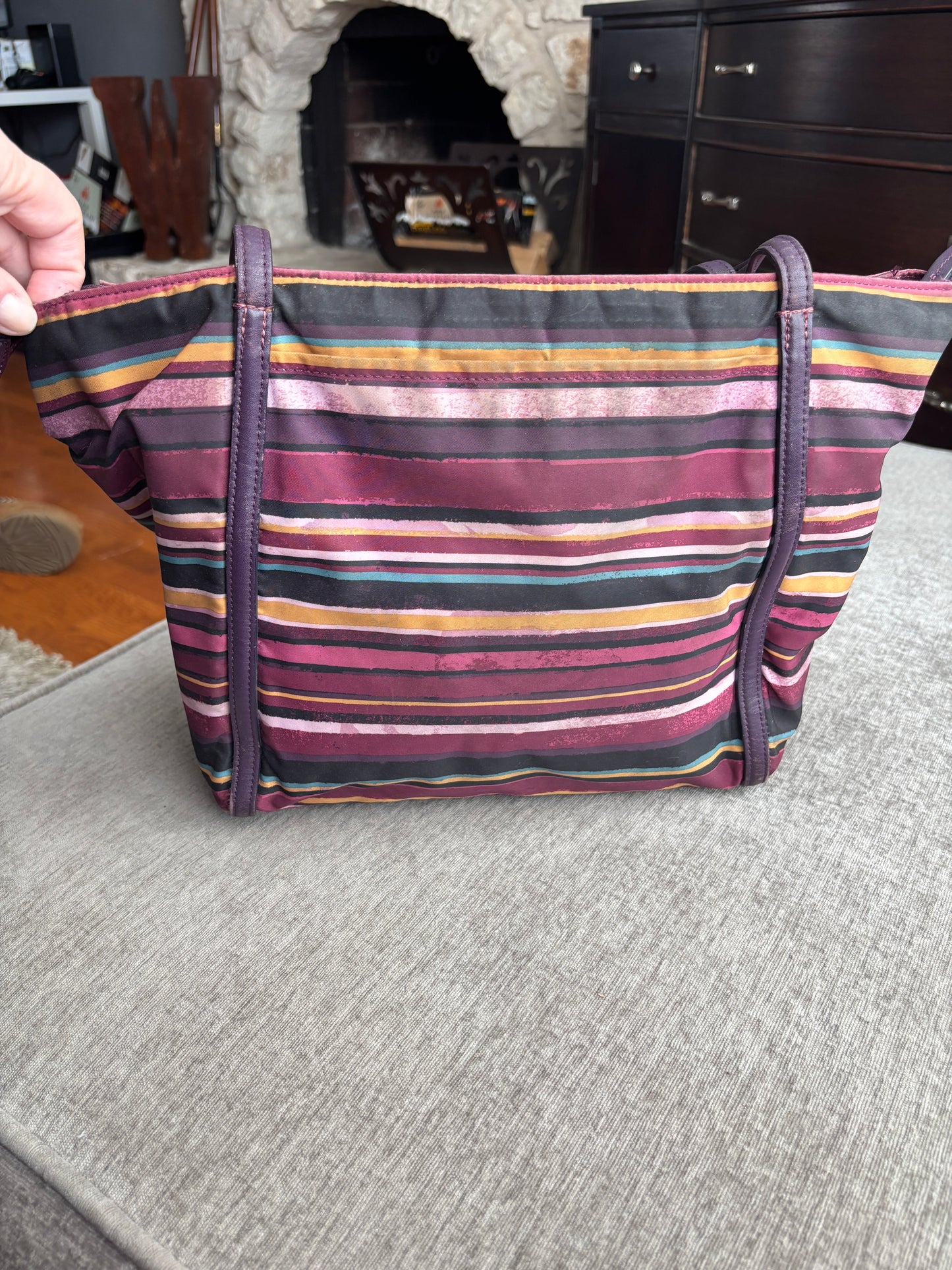 Tumi Large Canvas Bag with Leather Trim