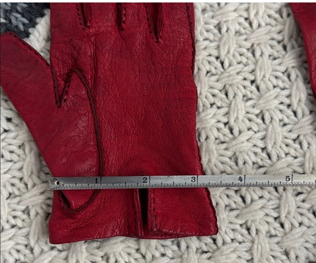 Vintage Von Roalte Red Leather Gloves
