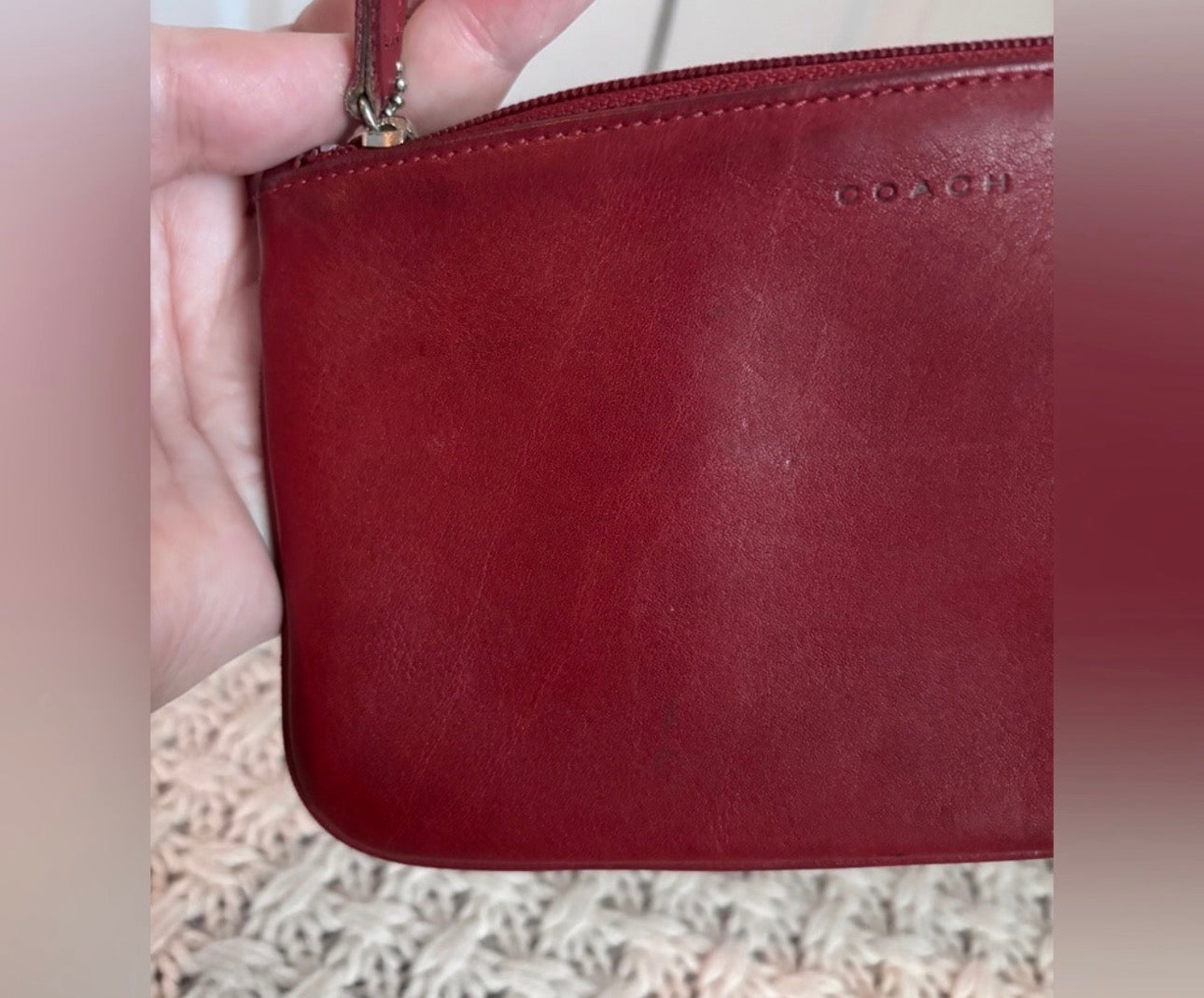 Vintage Coach Pouch, Red