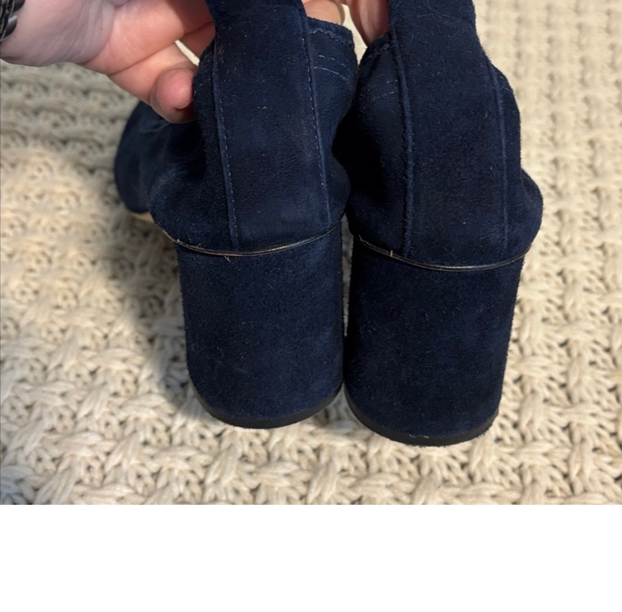 EUC Tory Burch Blue Suede Block Heels