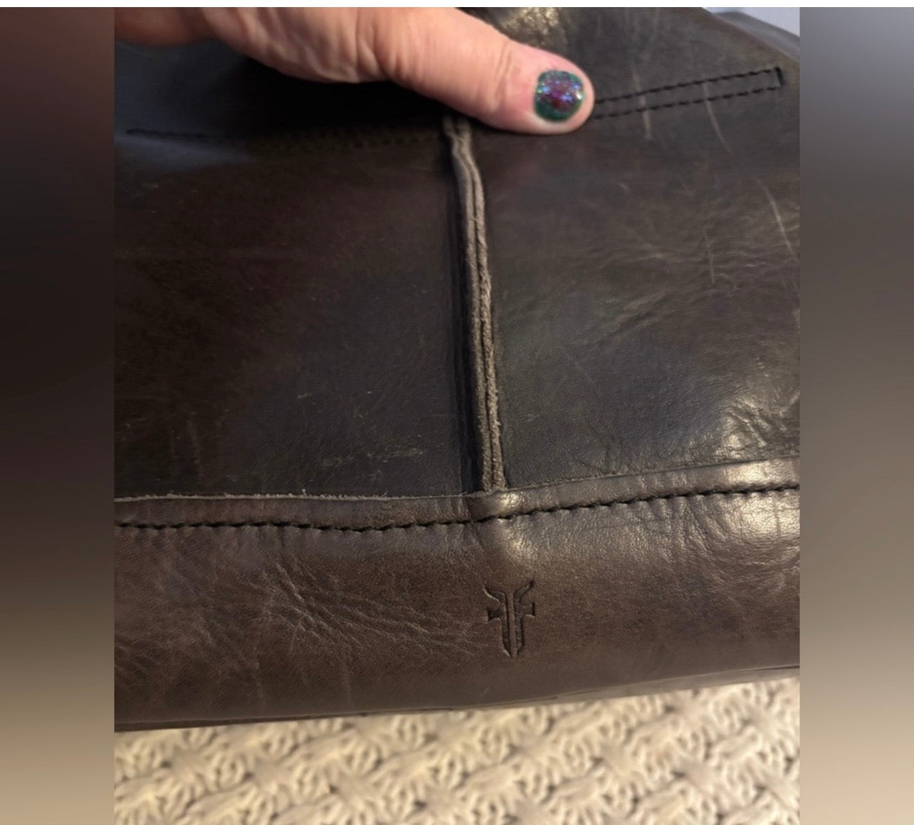 EUC Frye Taupe Leather Shoulder Bag