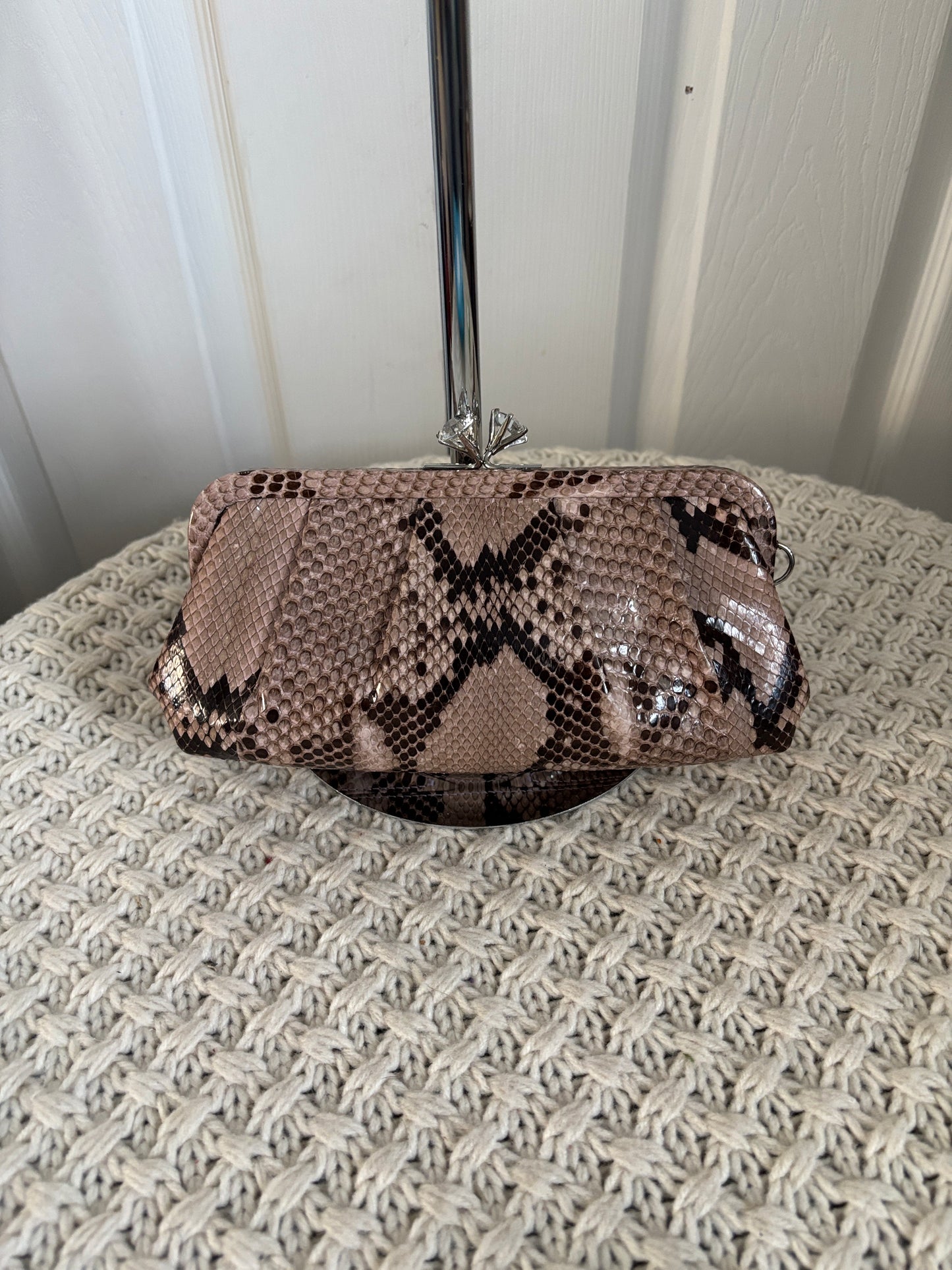 Very Rare Vintage Coach Sample Python Clutch, Made in Italy