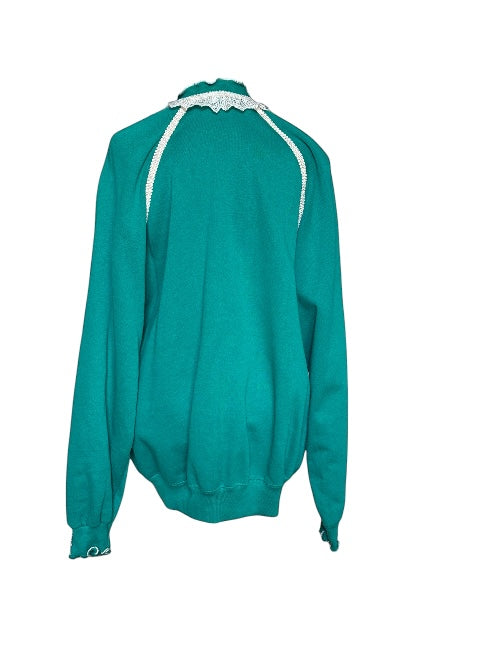 1980’s Puff Paint and Pearls Extravaganza Altered Sweatshirt