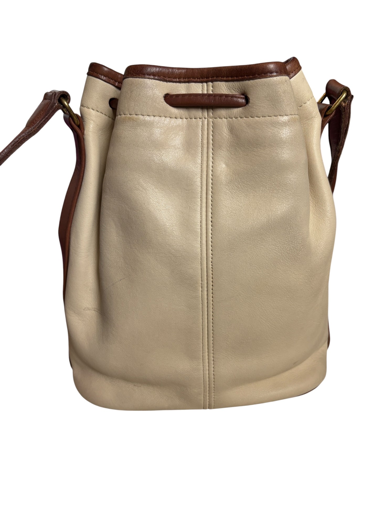 Vintage Coach Pocket Drawstring Spectator, Bone/Cocoa Trim