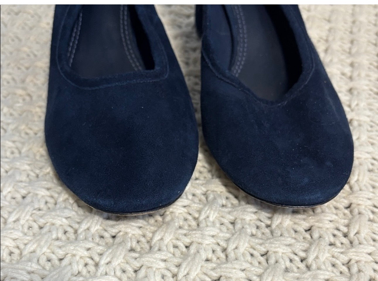 EUC Tory Burch Blue Suede Block Heels