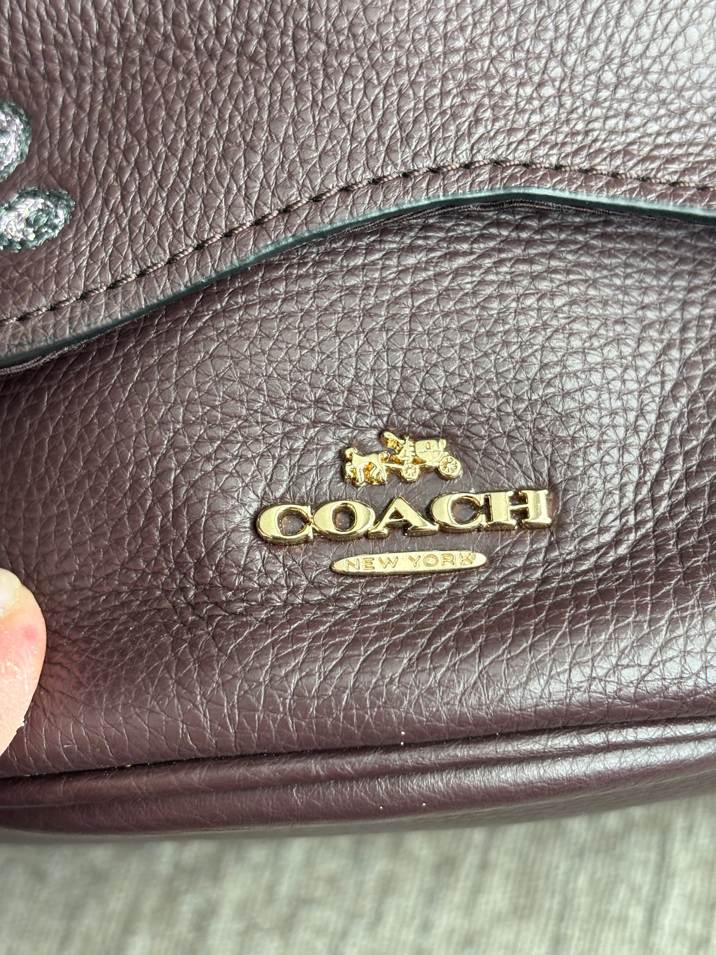 Coach Floral Embroidered Petal Bag, Oxblood