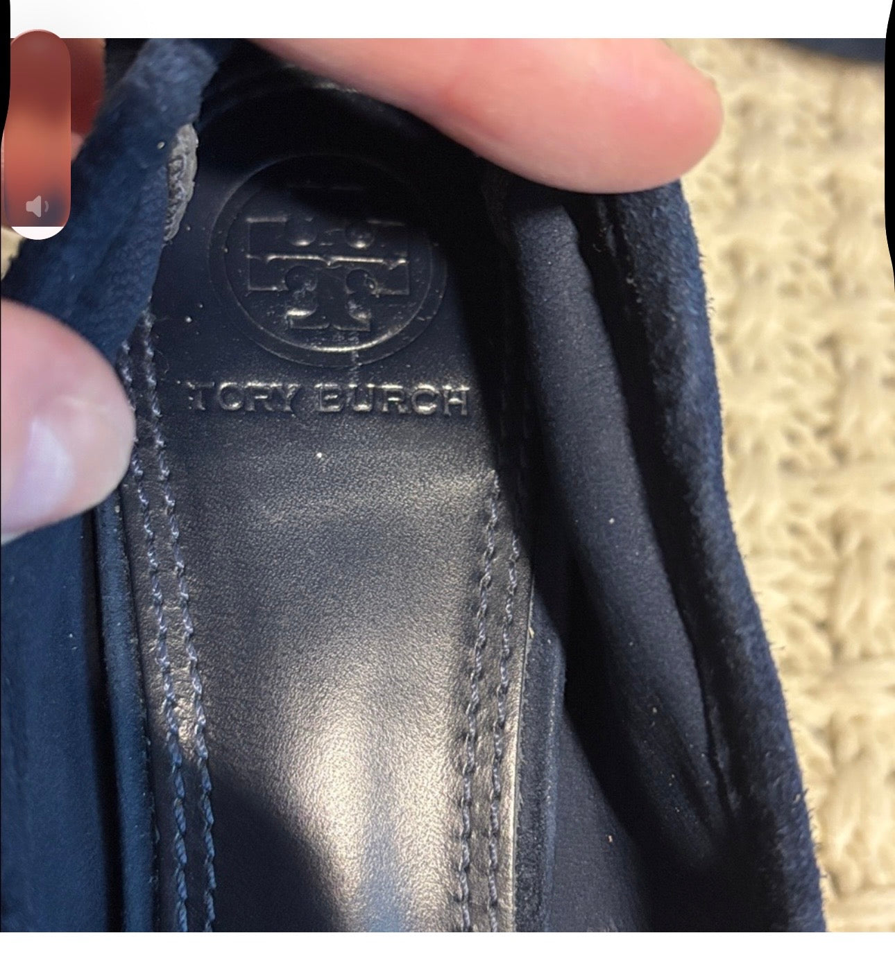 EUC Tory Burch Blue Suede Block Heels