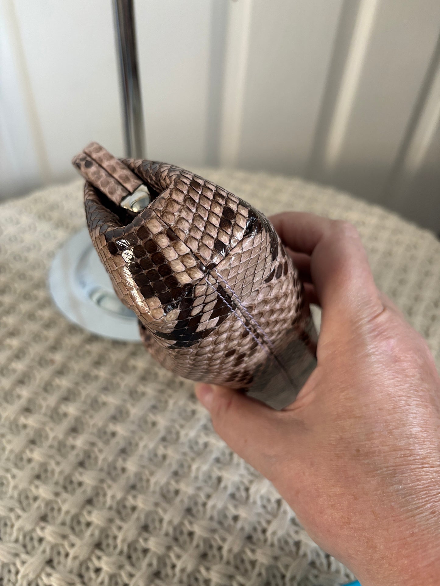 Very Rare Vintage Coach Sample Python Clutch, Made in Italy