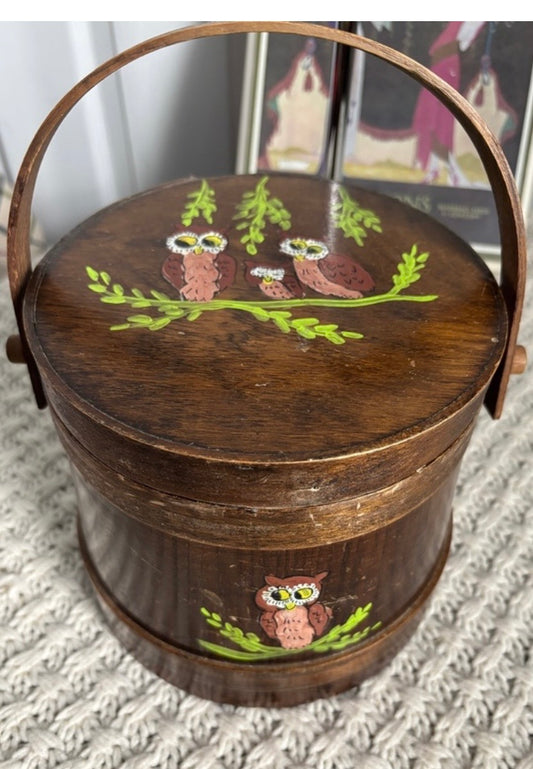 Vintage Wooden Bucket Bag, 1970s