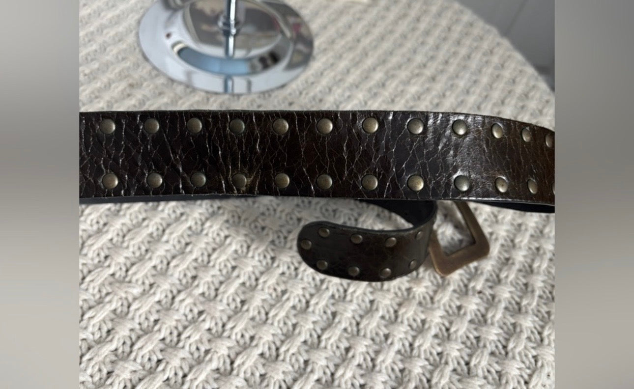Italian Leather Belt with Stud Details