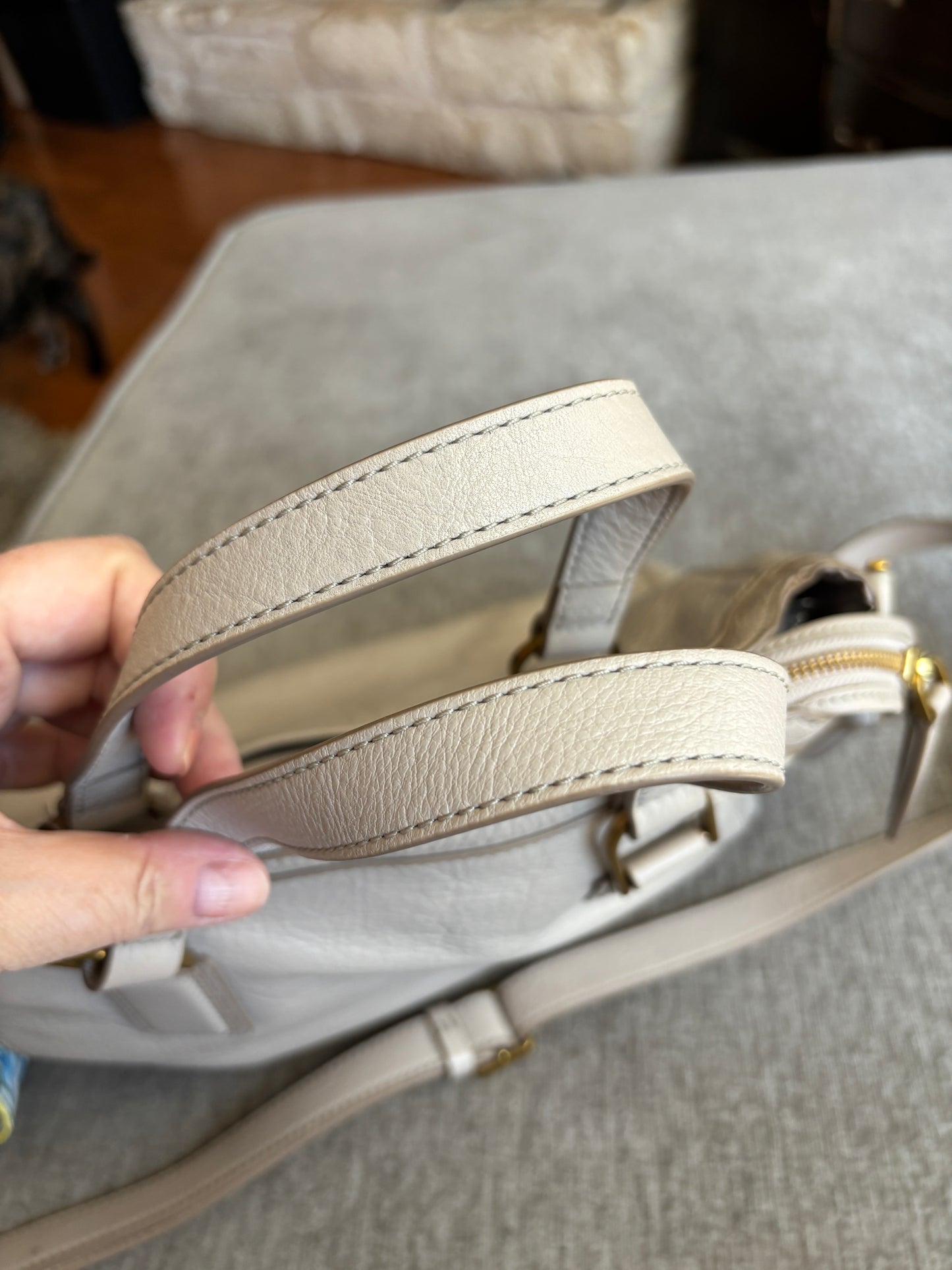 EUC Fossil Taupe Bag with Removable Long Strap