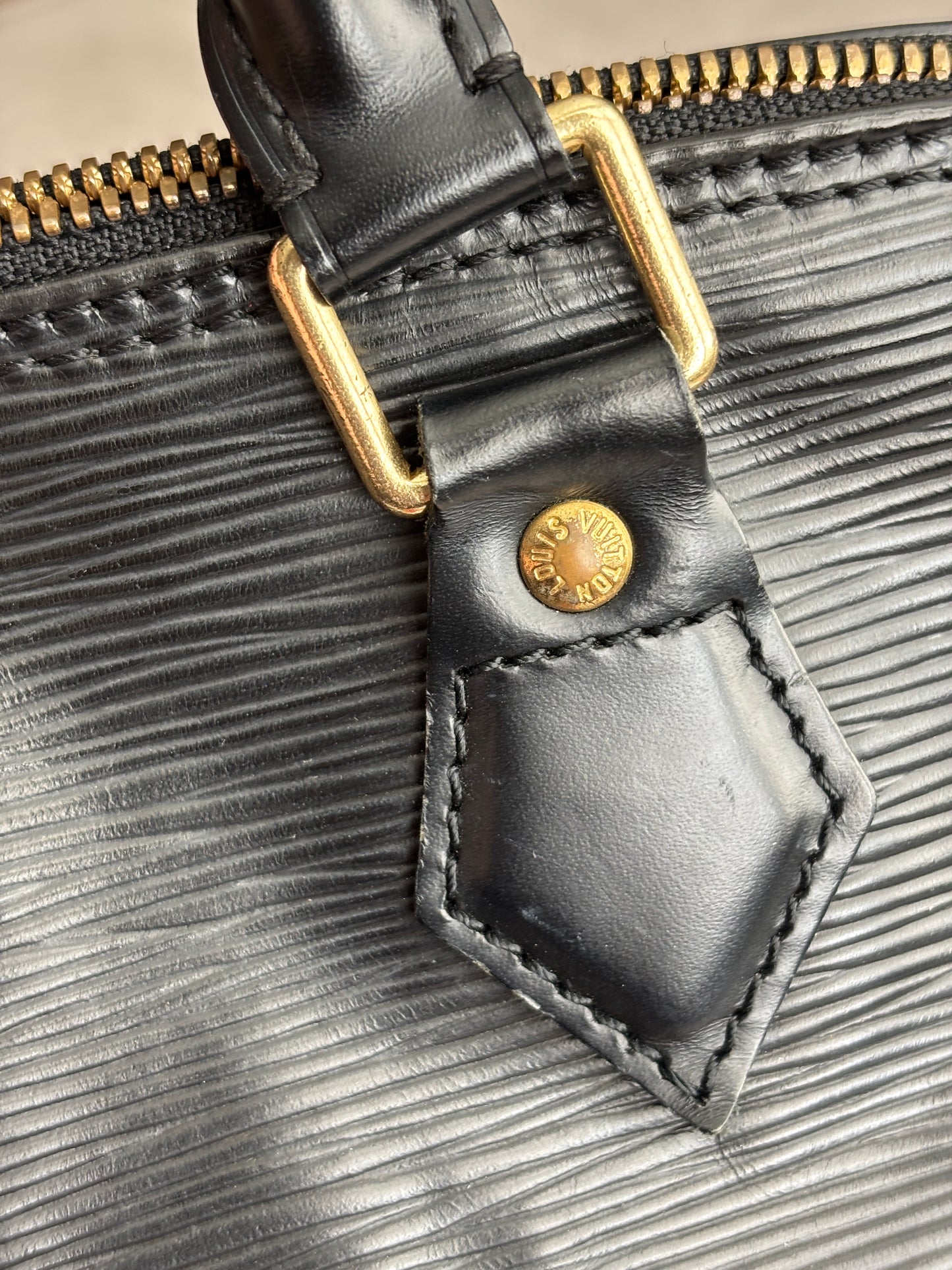 Louis Vuitton Alma Handbag in Black Epi Leather
