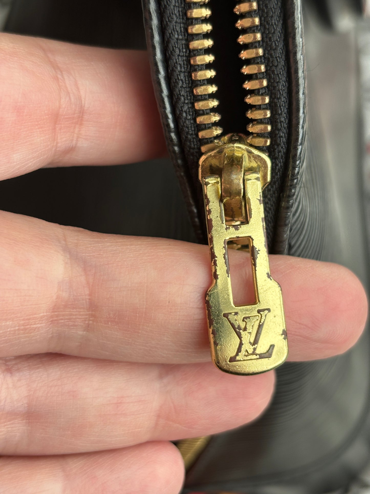Louis Vuitton Alma Handbag in Black Epi Leather
